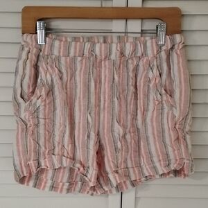 Briggs New York Pink and White Striped High Waist Shorts